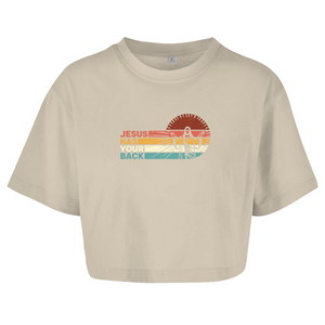 Damen Oversize Crop Top jesus has your back