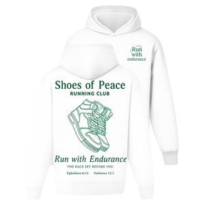 Oversize Hoodie Ohne Kordel run with endurance hebrews 12:1