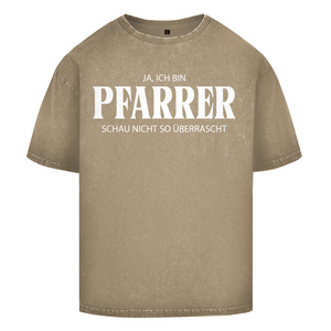 Oversize Washed T-Shirt ich bin pfarrer