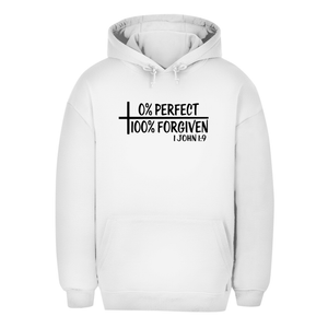 Unisex Oversize Hoodie 0% perfect 100% forgiven 1 john 1:9