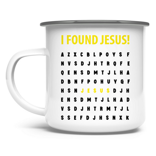 Emaille Tasse i found jesus