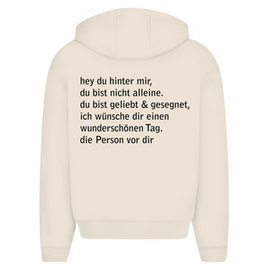 Oversize Zipper Hoodie hey du hinter mir