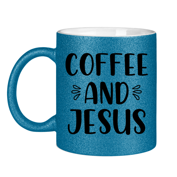 Glitzertasse coffee and jesus