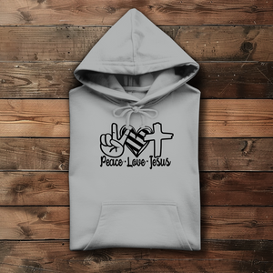 Damen Hoodie peace love jesus