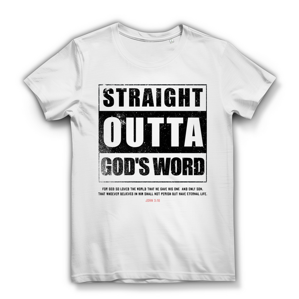 Damen Bio T-Shirt straight outta gods word john 3:16