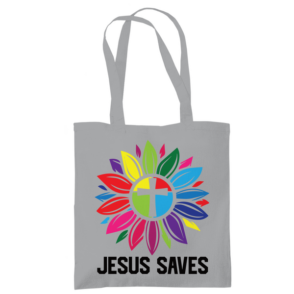 Tragetasche jesus saves blume