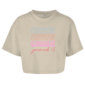 Damen Oversize Crop Topchosen jeremiah 1:5