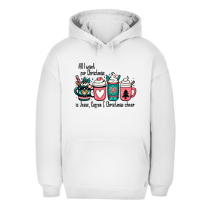 Unisex Oversize Hoodie all i want for christmas is jesus coffee