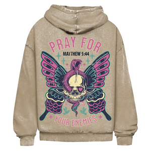 Oversize Washed Hoodie pray for your enemies matthew 5:44