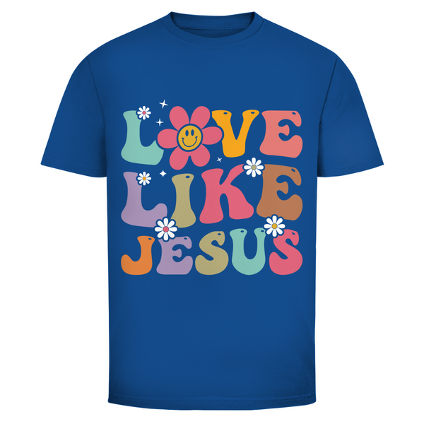 Herren T-Shirt love like jesus retro