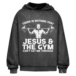 Oversize Washed Hoodie jesus and gym