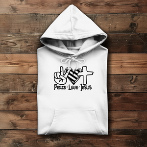 Damen Hoodie peace love jesus