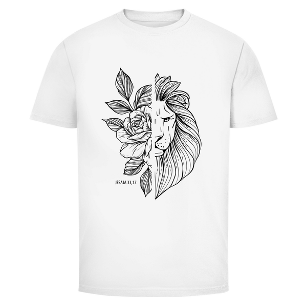 Herren T-Shirt Blume Löwe jesaja 33,17