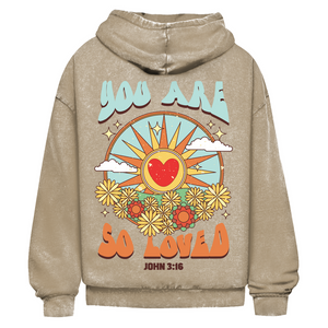 Oversize Washed Hoodie you are so loved john 3:16