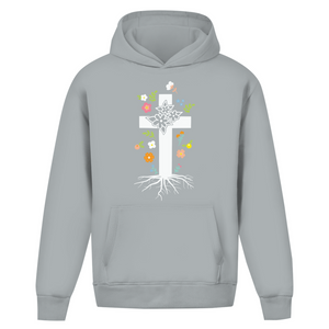 Oversize Hoodie Ohne Kordel kreuz roots