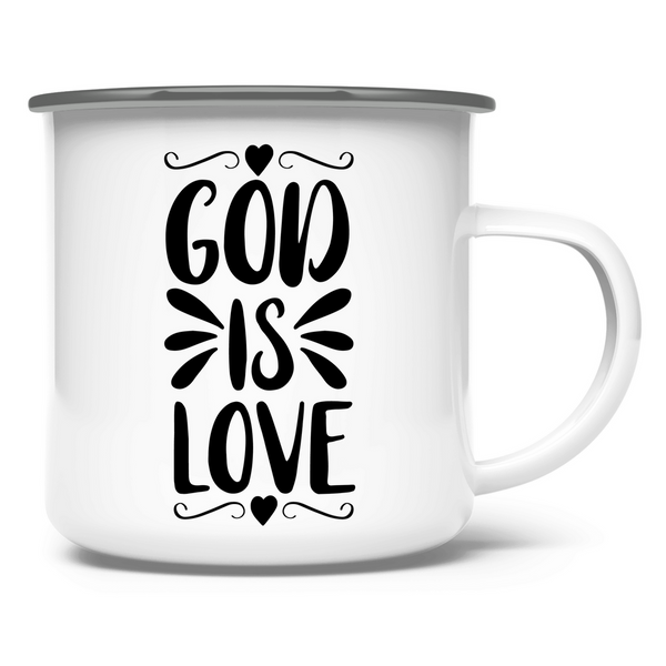 Emaille Tasse god is love