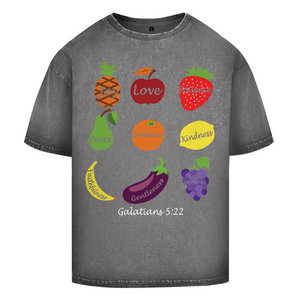 Oversize Washed T-Shirt Joy Love Patience galatians 5:22