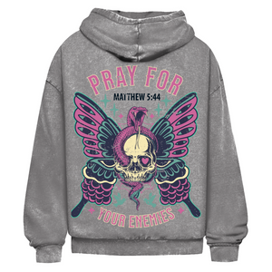 Oversize Washed Hoodie pray for your enemies matthew 5:44