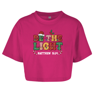 Damen Oversize Crop Top be the light matthew 5:14