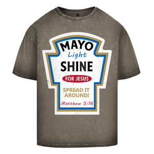 Oversize Washed T-Shirt mayo light shine matthew 5:16