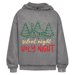 Oversize Washed Hoodie silent night holy night