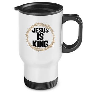 Edelstahl-Thermobecher jesus is king dornenkrone