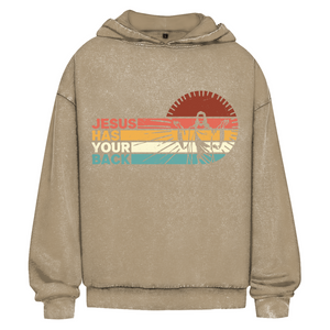 Oversize Washed Hoodie jesus has your back
