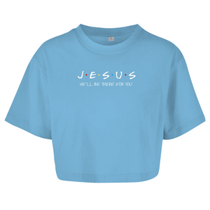 Damen Oversize Crop Top jesus he will be there for you