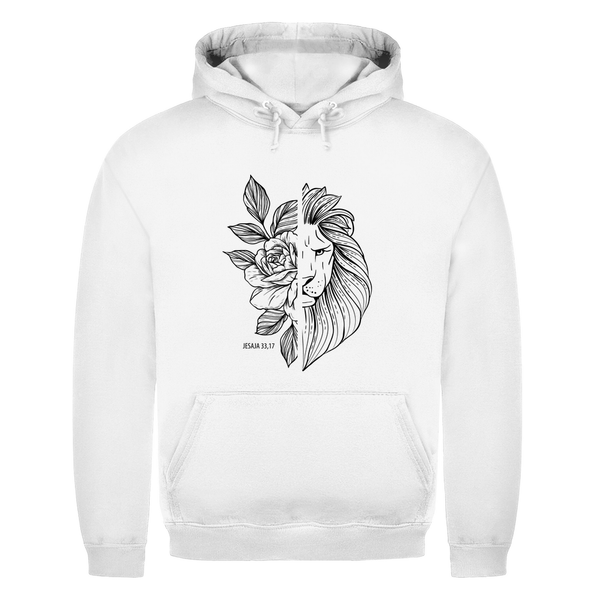 Herren Hoodie Blume Löwe jesaja 33,17