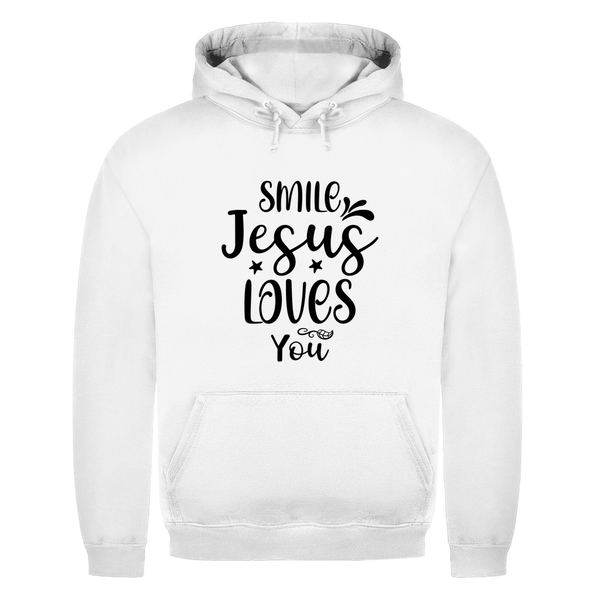 Herren Hoodie smile jesus loves you