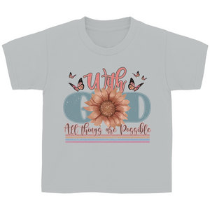 Kinder T-Shirt with god all things are possible