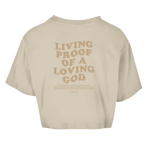 Damen Oversize Crop Top a loving god 1 john 4:9-10