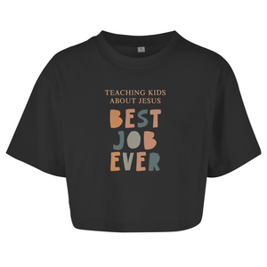 Damen Oversize Crop Top teaching kids about jesus lehrer