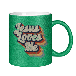Glitzertasse jesus loves me