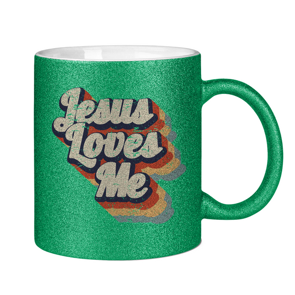 Glitzertasse jesus loves me