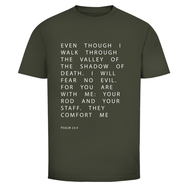 Herren T-Shirt i will fear no evil psalm 23:4