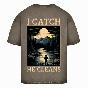 Oversize Washed T-Shirt i catch he cleans mark 1:17