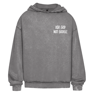 Oversize Washed Hoodie ask god not google