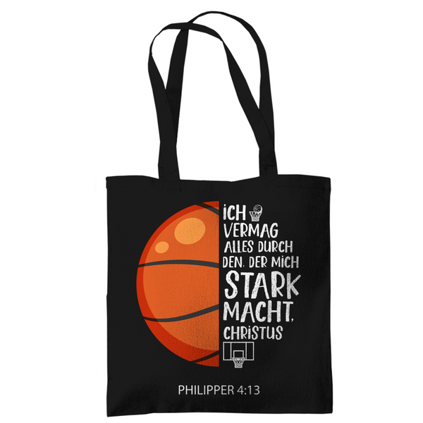 Tragetasche der mich stark macht philipper 4:13 basketball