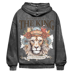 Oversize Washed Hoodie daughter of the king 2 corinthians 6:18