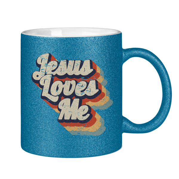 Glitzertasse jesus loves me