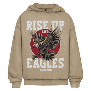 Oversize Washed Hoodie rise up like eagles isaiah 40:31