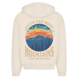 Oversize Zipper Hoodie faith can move mountains matthew 17:20