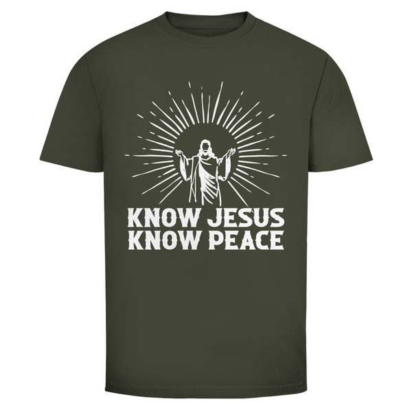 Herren T-Shirt know jesus know peace