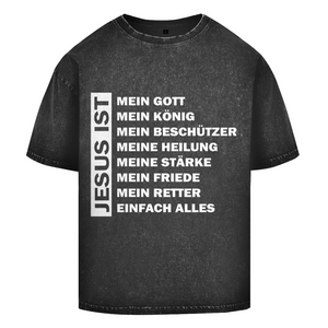 Oversize Washed T-Shirt jesus ist mein gott