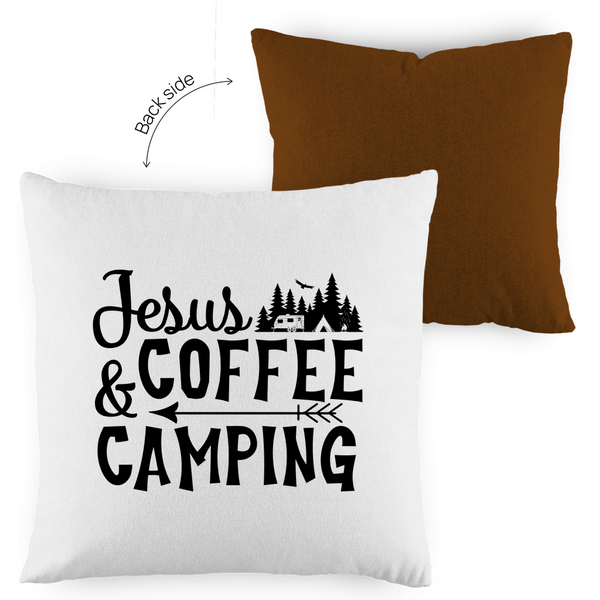 Kopfkissen zweifarbig jesus coffee camping