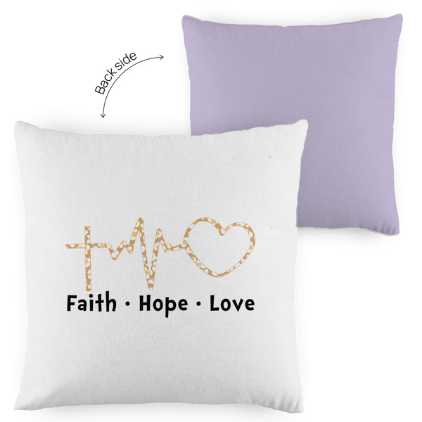 Kopfkissen zweifarbig faith hope love