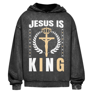 Oversize Washed Hoodie jesus is king