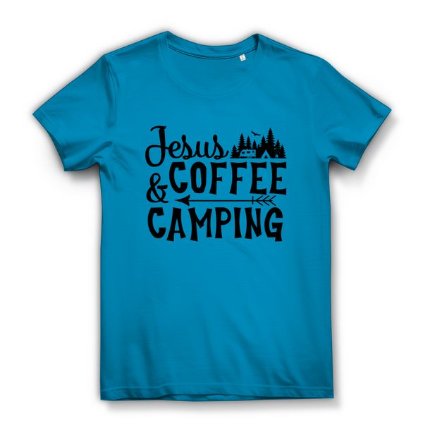 Damen Bio T-Shirt jesus coffee camping