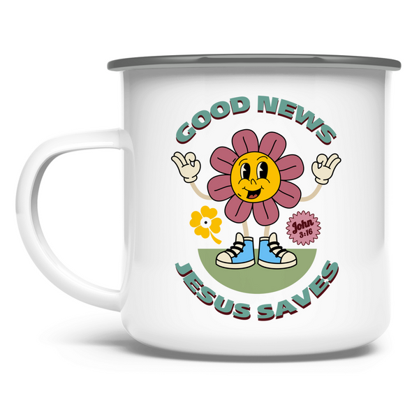 Emaille Tasse good news jesus saves